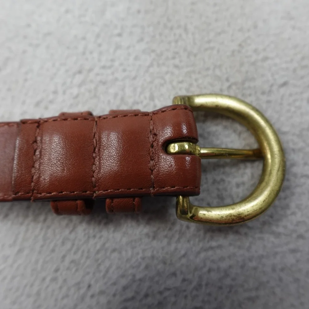 Vintage Coach Leather Belt Medium Brown Brass Buckle Costa Rica Glove Tanned
